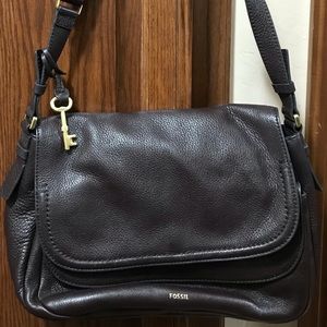 Fossil Peyton Chocolate Brown Double Flap Purse In Excellent Used Condition